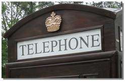 English British London PHONE BOOTH telephone w shelf mahogany antique 