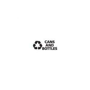    Cans and Bottles Recycling Decal Color White