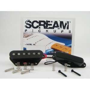  Scream Tele Style Pickups Black Set Musical Instruments