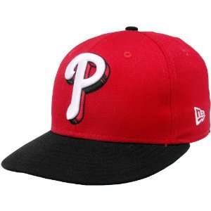  Phillies Red Black Shadow Logo 59FIFTY Fitted Hat