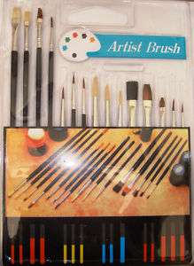 PAINT BRUSHES 15 PCS ASSORTED CRAFT PAINTING NEW  