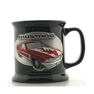  Ford Red Mustang Black Coffee Mug