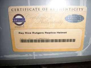 RAY RICE AUTO SIGNED RUTGERS FULL SIZE HELMET, STEINER  