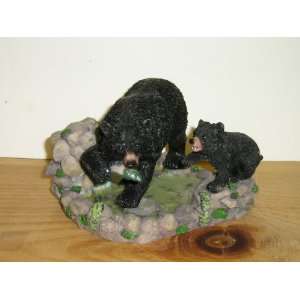  Black Bear with Baby / Fishing (4tall   6wide 