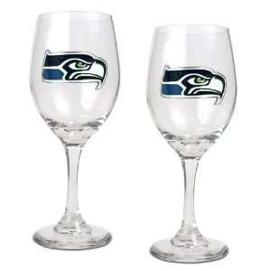 Seattle Seahawks 2 Piece NFL Wine Glass Set Kitchen 