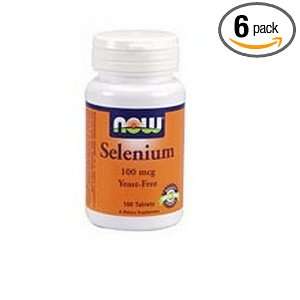  NOW Foods Selenium 100mcg, 100 Tablets (Pack of 6) Health 