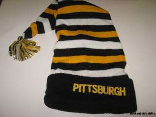 25 Pittsburgh Steelers Colors Tossel Knit Hat Cap Black Gold White 
