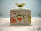floral mom butterfly bee porcelain tinket box 