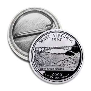  WEST VIRGINIA State Quarter Mint Image 1 inch Mini Pinback 