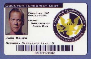 CTU ID Template Card Counter Terrorist Unit Agent 24  