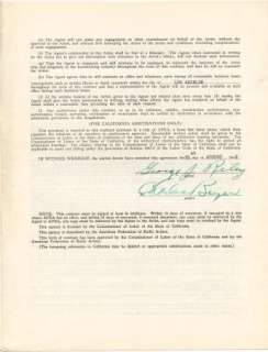   VINTAGE 1942 ORIGINAL SIGNED AGENT CONTRACT W.C. FIELDS ARCHIVE  
