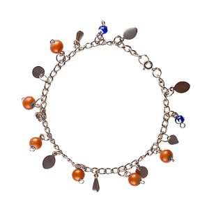  Evil Eye Lucky Charms Stainless Steel Anklet   Orange 