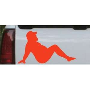 Trucker Mud Flap Man Funny Car Window Wall Laptop Decal Sticker    Red 