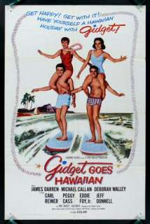 GIDGET GOES HAWAIIAN * BEACH SURFING MOVIE POSTER 1961  
