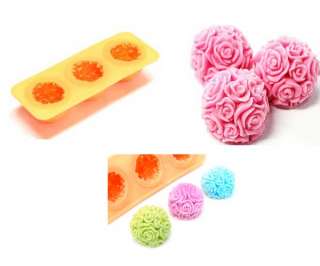 cavity love rose ball Silicone Soap Candle Mold Mould  