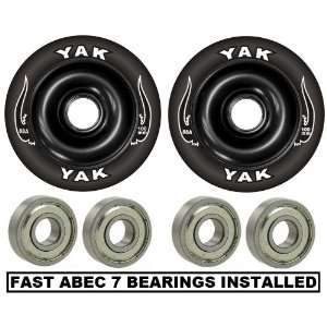   Wheel 100mm BLACK with Abec 7 Bearings Installed (2 WHEELS) Sports