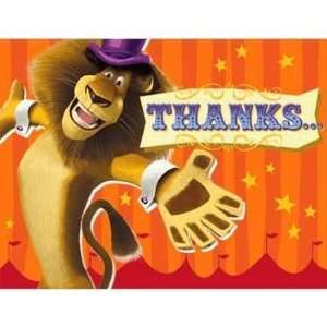  Madagascar 3 Thank You Notes (8) Party Supplies (Red 