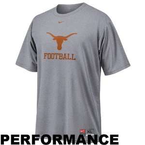 Nike Texas Longhorns Ash Football Graphic Dri FIT Performance T shirt