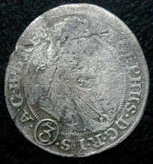 Austria   SILESIA   Joseph I   3 Kreuzer   1708   Mint Breslau 