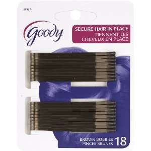 Goody Styling Essentials Bobby Pins, Brown, 3 Inches, 18 Count (Pack 