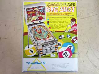 Original Gottlieb Big Shot Pinball Game Flyer  
