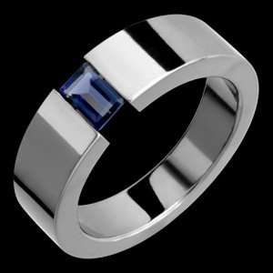   11.00 Titanium Ring with Tension Set Iolite Alain Raphael Jewelry