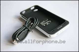 Coque batterie de secours ZOMGO iPhone 4 4S   1700 mAh   Noir MAT 