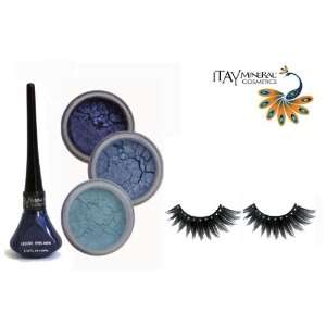   Dark Blue Liquid Eyeliner (0.12Fl.Oz) + Cala Eyelashes (33002) Beauty
