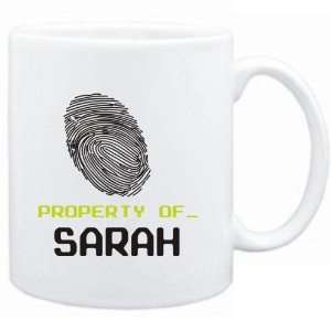 Mug White  Property of _ Sarah   Fingerprint  Female 