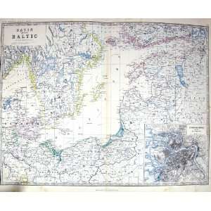   Map C1860 Baltic Petersburg Denmark Esthonia Bornholm
