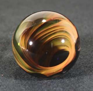   Glass Contemporary Lampwork Borosilicate Glass Marble Gold Fume Vortex