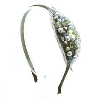 High Luxury Pearl cubic Hair band Headband accessories cute 3 colors 