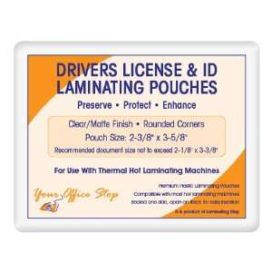  Drivers License / ID Card Laminating Pouches (5 MIL) 500 