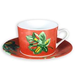 Vindemia Tea Cup and Saucer   Leaves 