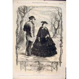  Mistletoe Bouch Gilbert Sketch Christmas Lady Man 1861 