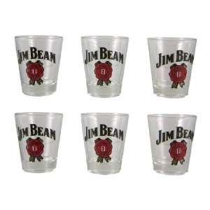 Set of 6 Jim Beam Bourbon Whiskey Shot Glasses