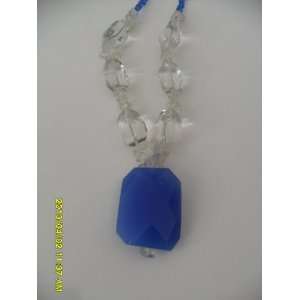  Purple Jade Stone Necklace w/ Crystal Chain Arts, Crafts 
