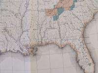 1889 USA UNITED STATES AMERICA HUGE MAP. GILES LITHOGRAPH ORIGINAL 