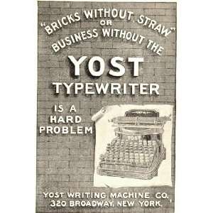  1902 Orig. Ad Yost Writing Machine Company Typewriter 