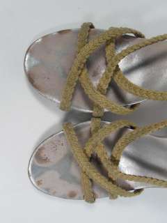 MIU MIU Tan Rope Slingbacks Sandals Heels Pumps 7  