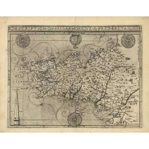  1594 map Brittany, France