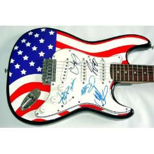 Tantric Autographed Signed Flag Guitar PSA/DNA Dual 