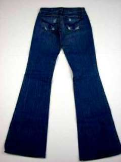 NEW BLUE 2 CULT DESTROYED PATCH STITCHED FLARE JEANS 25  
