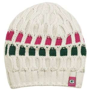   Womens Pink Breast Cancer Uncuffed Knit Hat