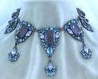 Large Openback Purple Glass Stones & Baby Blue Cluster 