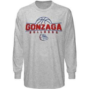 Gonzaga Bulldogs Youth Ash Basketball Booster Long Sleeve 