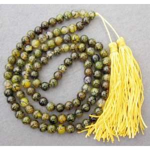   Dragon Skin Agate Beads Buddhist Prayer Mala Necklace 