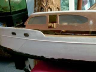Vintage Wooden Boat Model 32 RC Yacht Midwest TMY Electric Motor Pond 