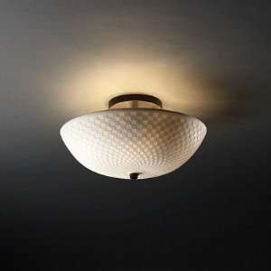 Checker Bowl Semi Flush Bronze Ceiling Light