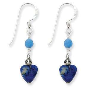   Silver Lapis/Blue Agate Antiqued Earrings Vishal Jewelry Jewelry